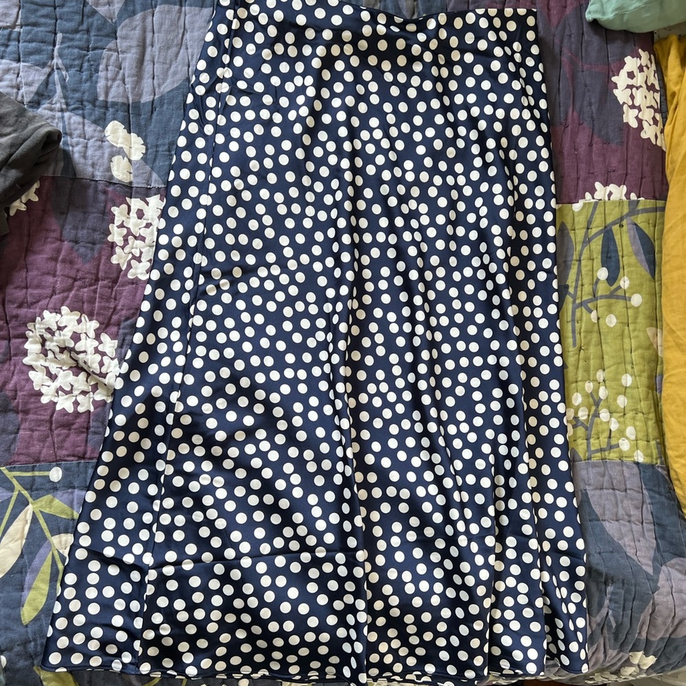 NWT J Crew Polka Dot Slip Skirt